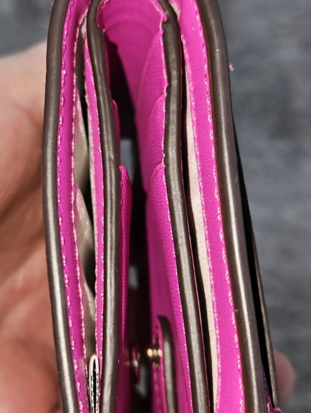 Kate Spade Lola Glitter L Zip Bifold Wallet - Fuchsia Sparkle - Picture 6 of 7
